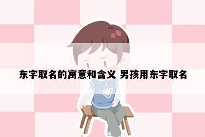 东字取名的寓意和含义 男孩用东字取名